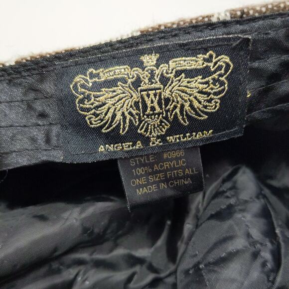 Angela & William Cheetah Print Pattern Hat Brown White OSFA Logo - Picture 11 of 11